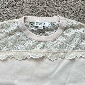 Molly Bracken Cream Lace Light Sweater